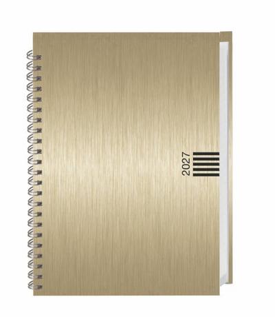 Wochen-Cheftimer A5, Alu gold 2027