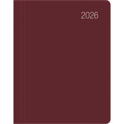 Taschenkalender bordeaux 2026 - Büro-Kalender 8,3x10,7- 1W/2S - flexibler Kunststoffeinband - 660-1011