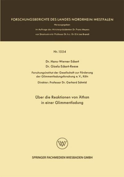 Über die Reaktionen von Äthan in einer Glimmentladung