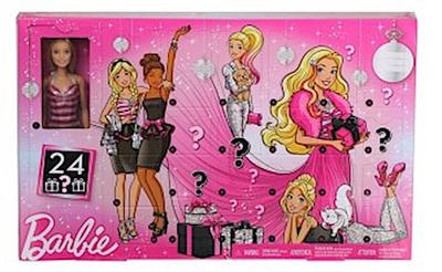 Barbie GFF61 - Glitzer-Fashion Adventskalender mit Puppe und Zubehör, Puppen Spielzeug und Adventskalender Mädchen ab 3 Jahren