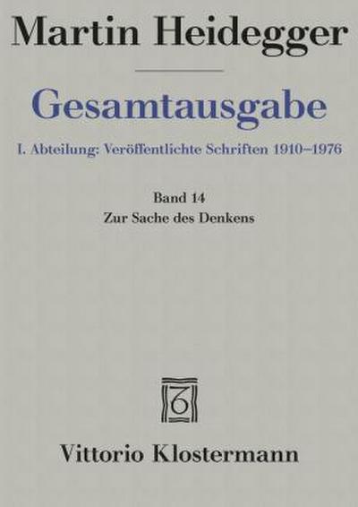 Zur Sache des Denkens (1962-1964)