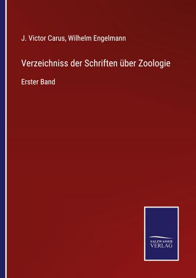 Verzeichniss der Schriften über Zoologie