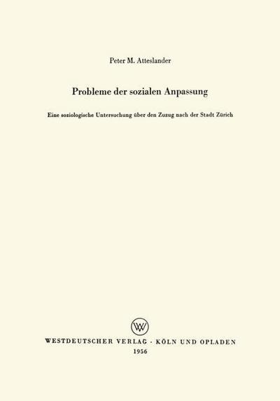 Probleme der sozialen Anpassung