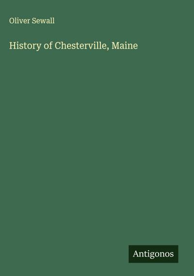 History of Chesterville, Maine