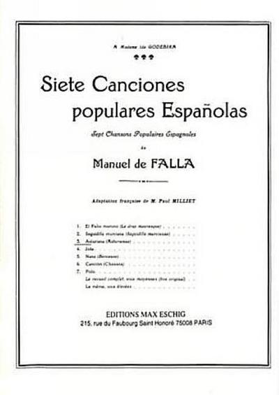 Asturiana (Asturienne)pour voix moyenne et piano (fr/sp)