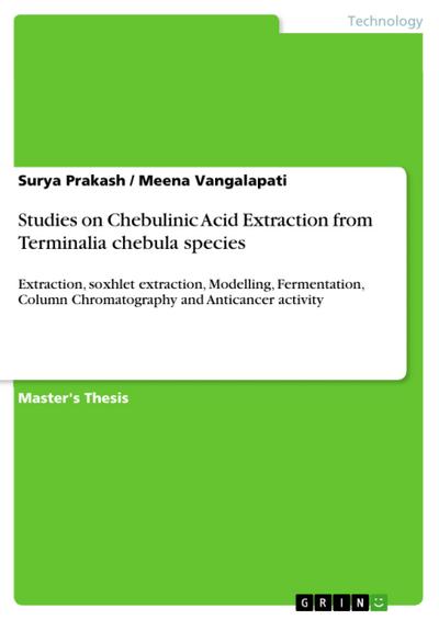 Studies on Chebulinic Acid Extraction from Terminalia chebula species