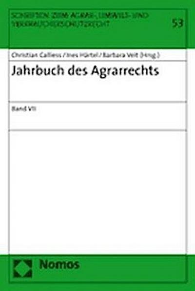 Jahrbuch des Agrarrechts. Bd.7