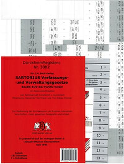 DürckheimRegister SARTORIUS 3082 - Verwaltungs- und Verfassungsgesetze 2022