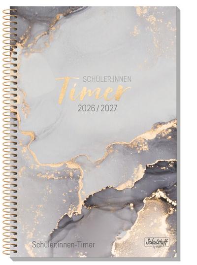 Schulstuff Schüler-Timer Spiralbindung A5 26/27 [Grey Marble]