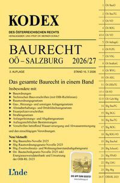 KODEX Baurecht OÖ - Salzburg 2026/27