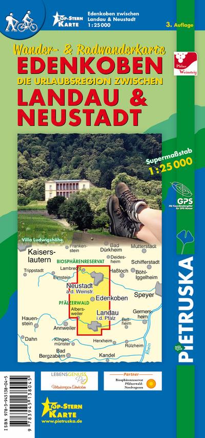 Edenkoben, Landau & Neustadt: Wander- und Radwanderkarte. 1:25000