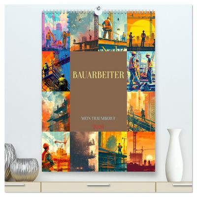 Bauarbeiter - Mein Traumberuf (hochwertiger Premium Wandkalender 2026 DIN A2 hoch), Kunstdruck in Hochglanz