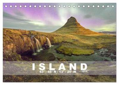 ISLAND 63° - 66° N / 13° - 25° W (Tischkalender 2026 DIN A5 quer), CALVENDO Monatskalender