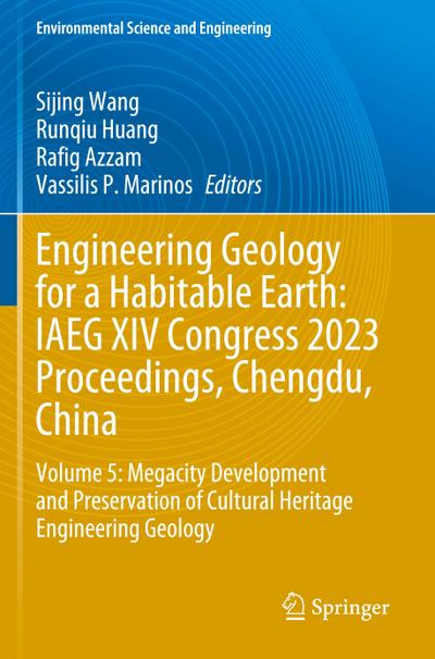 Engineering Geology for a Habitable Earth: IAEG XIV Congress 2023 Proceedings, Chengdu, China