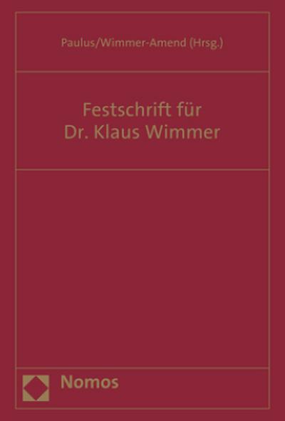 Festschrift für Dr. Klaus Wimmer