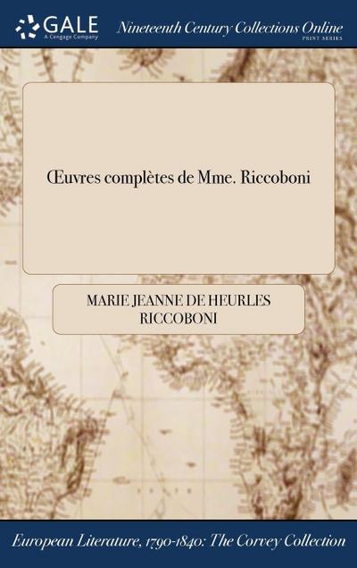 OEuvres complètes de Mme. Riccoboni