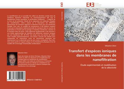 Transfert d’’espèces ioniques dans les membranes de nanofiltration