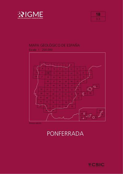 Mapa geológico de España, escala 1:200.000 : Ponferrada, hoja 18, 3-3