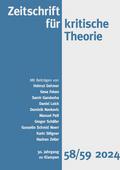 Zeitschrift für kritische Theorie, Heft 58/59