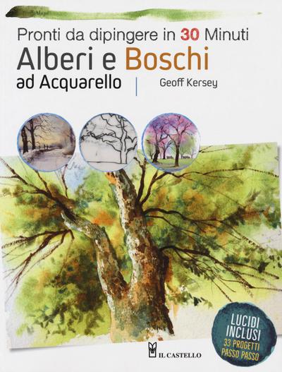 Alberi e boschi ad acquarello pronti da dipingere
