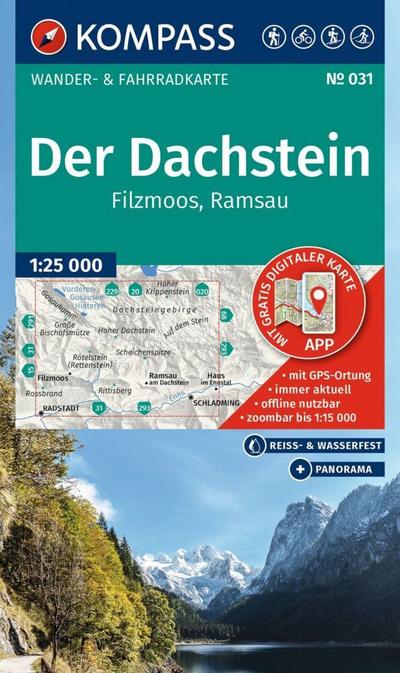 KOMPASS Wanderkarte 031 Der Dachstein, Ramsau, Filzmoos 1:25.000 