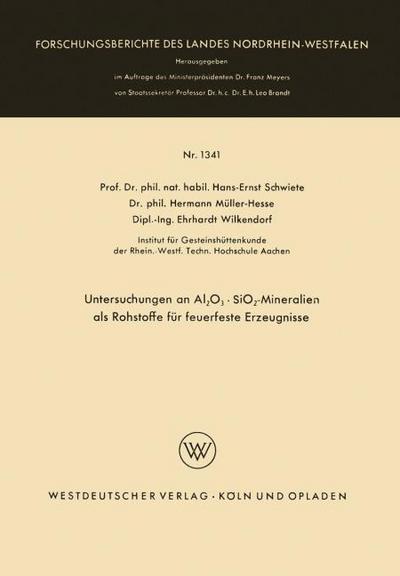 Untersuchungen an Al2O3 - SiO2-Mineralien als Rohstoffe für feuerfeste Erzeugnisse