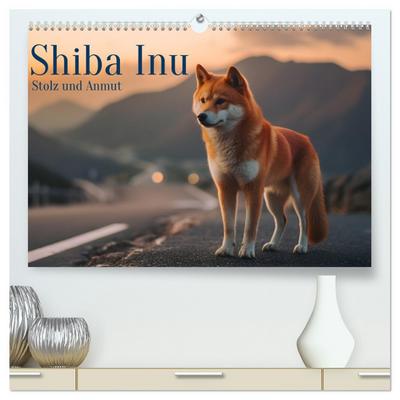 Shiba Inu - Stolz und Anmut (hochwertiger Premium Wandkalender 2026 DIN A2 quer), Kunstdruck in Hochglanz
