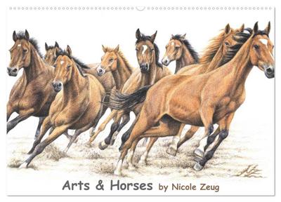 Arts & Horses (Wandkalender 2024 DIN A2 quer), CALVENDO Monatskalender