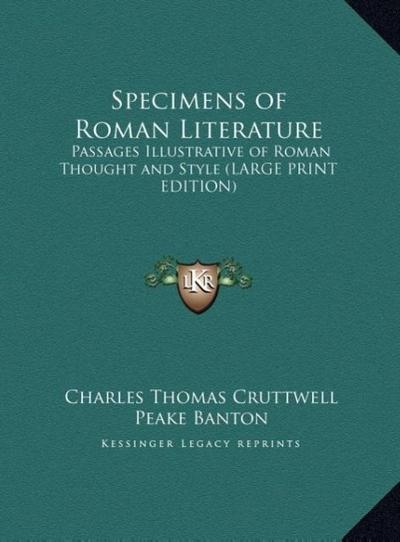 Specimens of Roman Literature