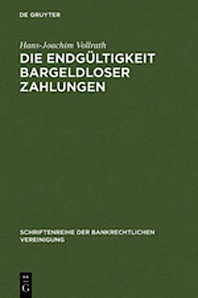 Die Endgültigkeit bargeldloser Zahlungen