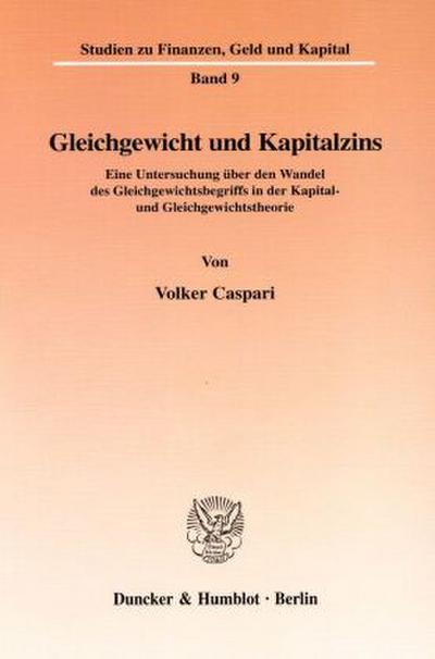 Gleichgewicht und Kapitalzins.