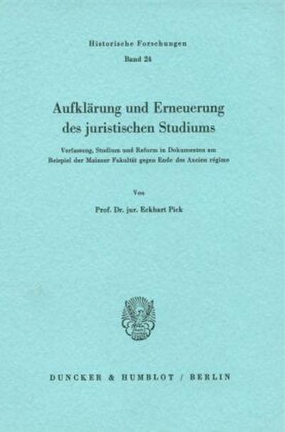 Aufklärung und Erneuerung des juristischen Studiums.