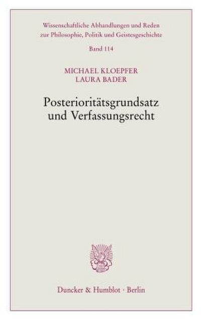 Posterioritätsgrundsatz und Verfassungsrecht