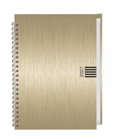 Wochen-Cheftimer A5, Alu gold 2027 