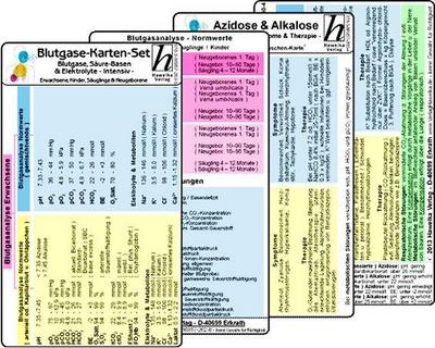 Blutgase-Karten-Set, Medizinische Taschen-Karte 