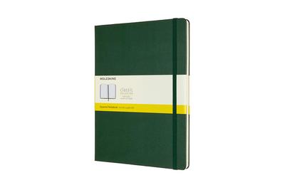 Moleskine Classic Squared Paper Notebook, Hard Cover and Elastic Closure Journal, Color Myrtle Green, Size Extra Large 19 x 25 cm, 192 Pages