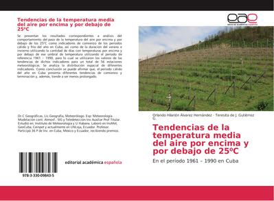 Tendencias de la temperatura media del aire por encima y por debajo de 25¿C