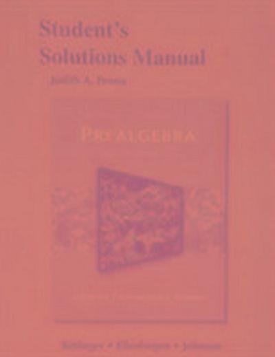 Student’s Solutions Manual for Prealgebra