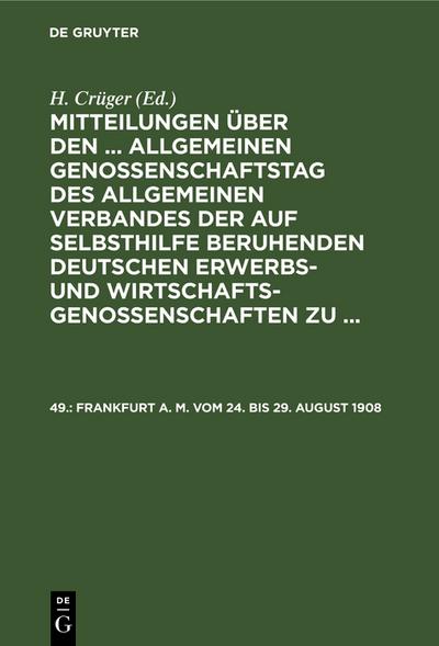 Frankfurt a. M. vom 24. bis 29. August 1908