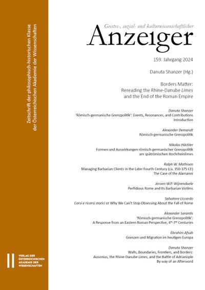 Geistes-, sozial- und kulturwissenschaftlicher Anzeiger - Zeitschrift der philosophisch-historischen Klasse der Österreichischen Akademie der Wissenschaften, 159. Jahrgang (2024)