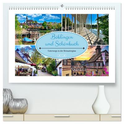 Böblingen und Schönbuch (hochwertiger Premium Wandkalender 2026 DIN A2 quer), Kunstdruck in Hochglanz