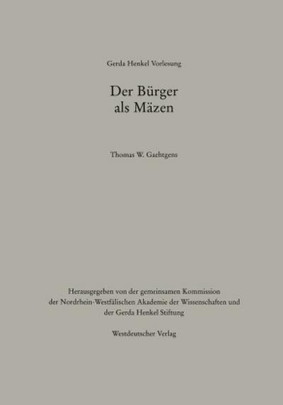 Der Bürger als Mäzen