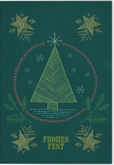 VE Weihnachten Klappkarte Motiv Frohes Fest 5 Ex.