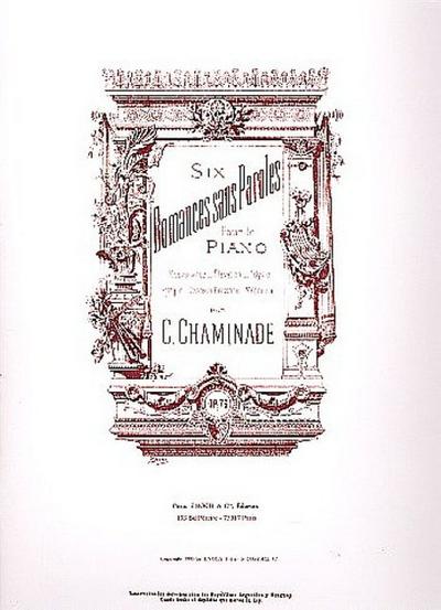 6 Romances sans paroles op.76pour piano