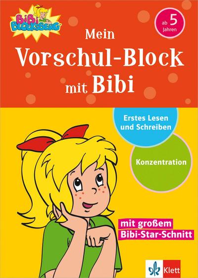 Bibi Blocksberg - Mein Vorschul-Block mit Bibi: Erstes Lesen und Schreiben, Konzentration (Üben mit Bibi Blocksberg)