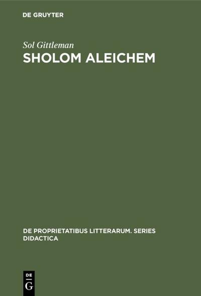 Sholom Aleichem - Sol Gittleman