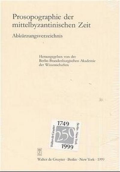 Prosopographie der mittelbyzantinischen Zeit, Bd 1, Aaron (#1) - Georgios (#2182)