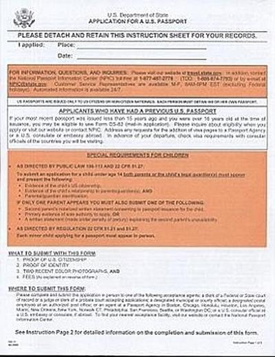 Application for A U.S. Passport