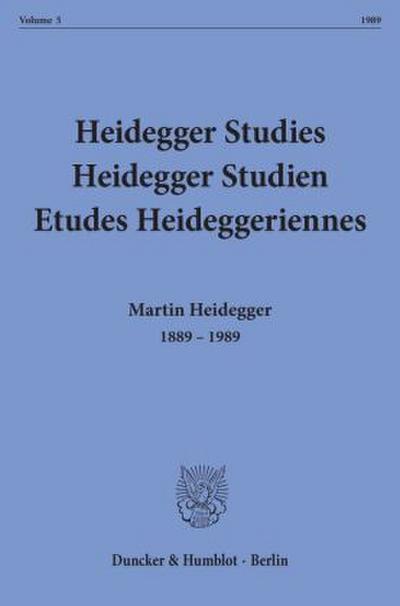 Martin Heidegger 1889 - 1989. Commemorative Issue.
