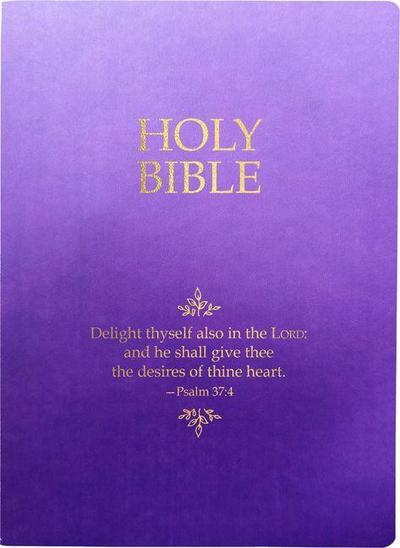 KJV Holy Bible, Delight Yourself in the Lord Life Verse Edition, Large Print, Royal Purple Ultrasoft